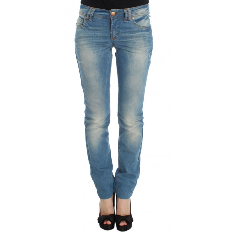Jeans slim fit in misto cotone lavaggio blu - W29