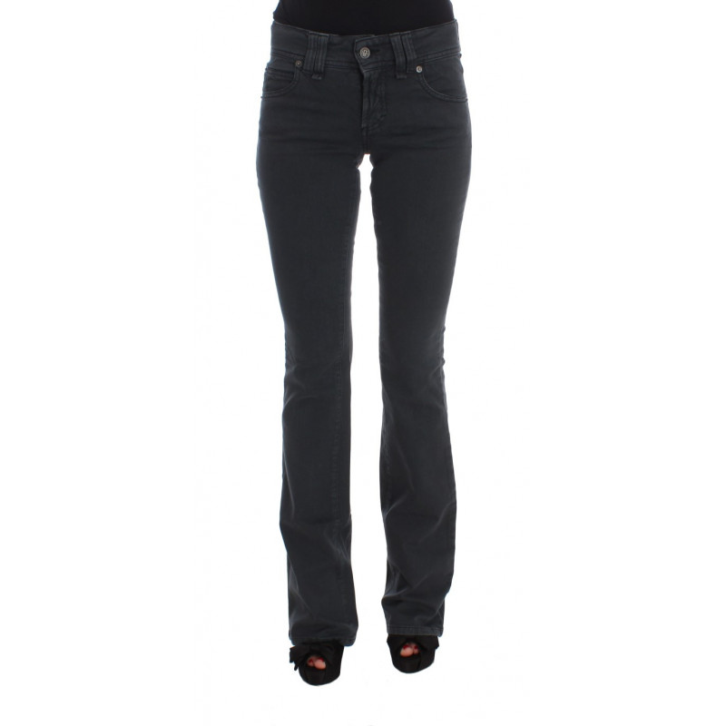 Jeans bootcut slim fit in misto cotone lavato blu - W25