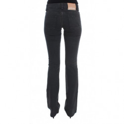 Jeans bootcut slim fit in misto cotone lavato blu - W27
