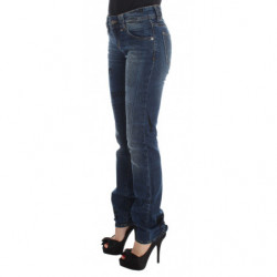 Jeans bootcut slim fit in misto cotone lavato blu - W24