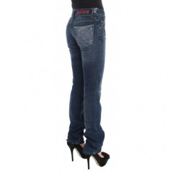 Jeans bootcut slim fit in misto cotone lavato blu - W26