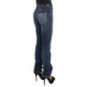Jeans bootcut slim fit in misto cotone lavato blu - W26