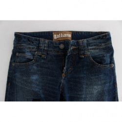 Jeans bootcut slim fit in misto cotone lavato blu - W26