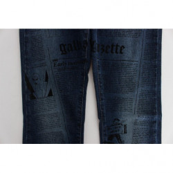 Jeans bootcut slim fit in misto cotone lavato blu - W26