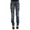 Jeans bootcut slim fit in misto cotone lavato blu - W26