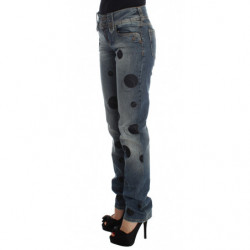 Jeans bootcut slim fit in misto cotone lavato blu - W26