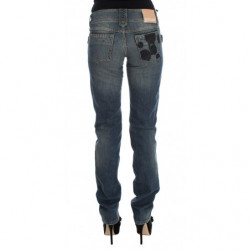 Jeans bootcut slim fit in misto cotone lavato blu - W26