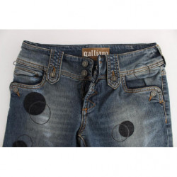Jeans bootcut slim fit in misto cotone lavato blu - W26