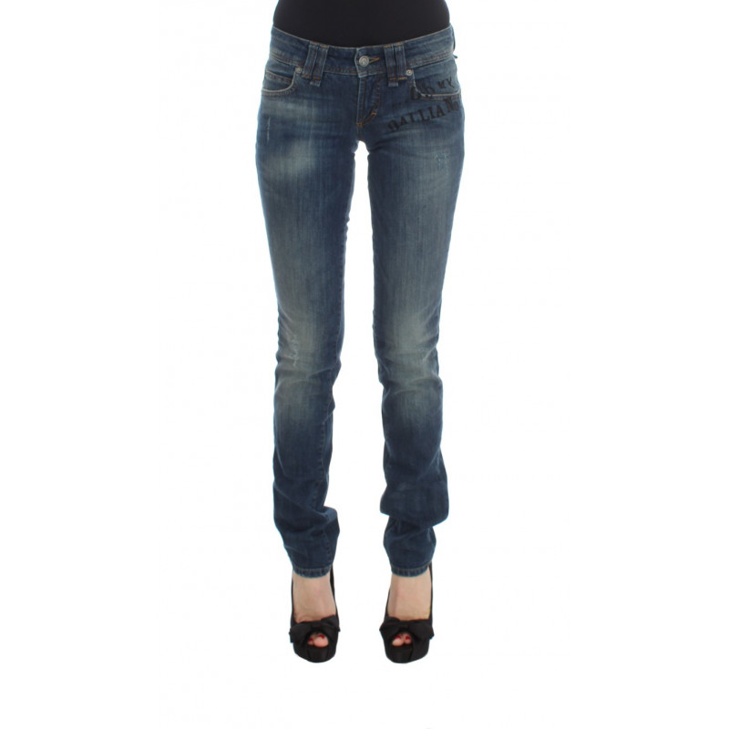 Jeans slim fit in misto cotone lavaggio blu - W26