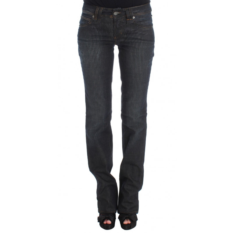 Jeans bootcut slim fit in misto cotone lavato blu - W26