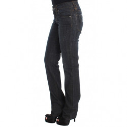Jeans bootcut slim fit in misto cotone lavato blu - W26