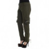 Pantaloni cargo larghi in misto lana verde - IT40-S