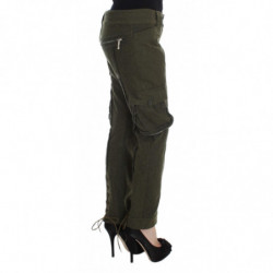 Pantaloni cargo larghi in misto lana verde - IT40-S
