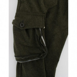 Pantaloni cargo larghi in misto lana verde - IT40-S