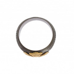Anello in argento sterling 925 con stemma dorato - EU60 - US10