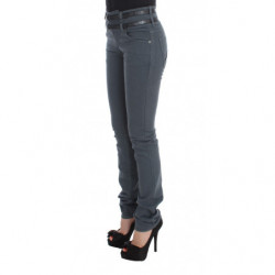 Jeans slim fit a vita alta in misto cotone blu - W26