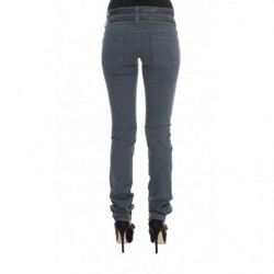 Jeans slim fit a vita alta in misto cotone blu - W26