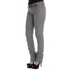 Pantaloni bootcut casual slim fit in cotone grigio - IT46-XL