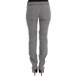 Pantaloni bootcut casual slim fit in cotone grigio - IT46-XL