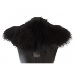 Sciarpa con collo in pelliccia di volpe nera - IT38-XS