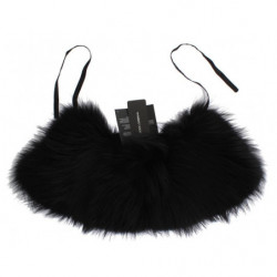 Sciarpa con collo in pelliccia di volpe nera - IT40-S