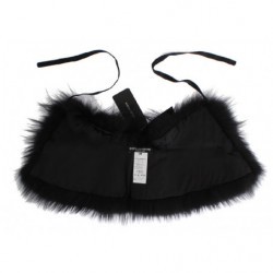 Sciarpa con collo in pelliccia di volpe nera - IT40-S