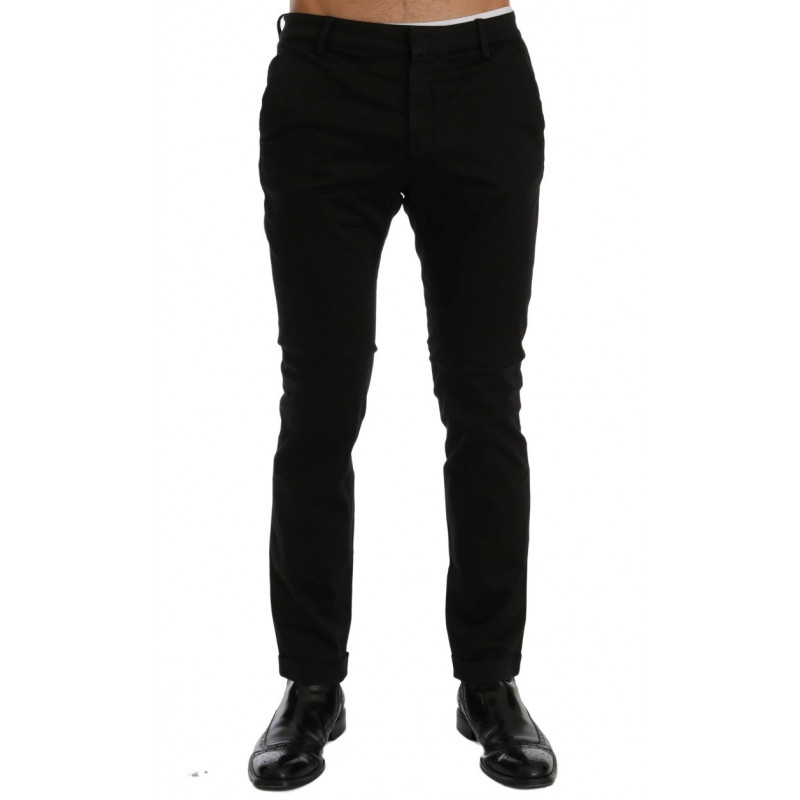 Pantaloni slim fit neri in cotone elasticizzato - IT46 - S