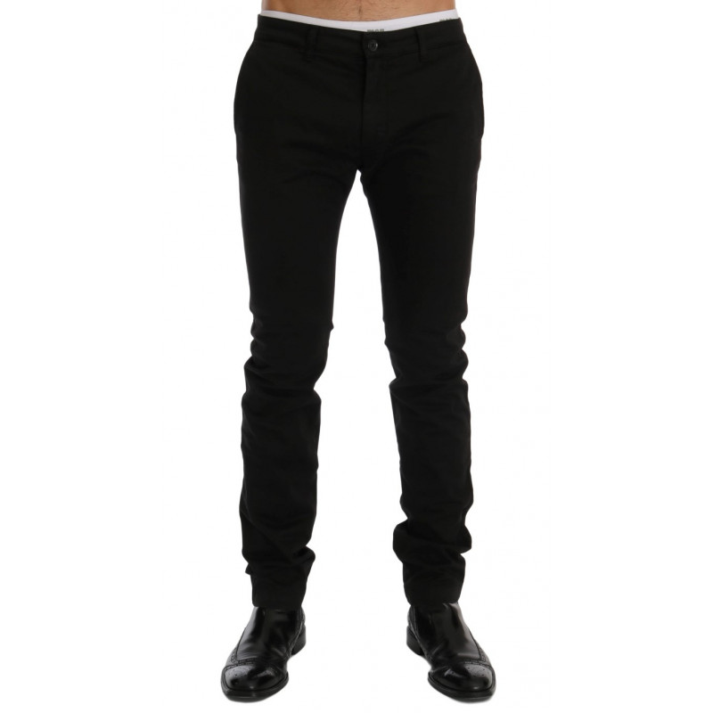 Pantaloni chino elasticizzati in cotone nero - IT54 - XXL
