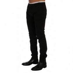 Pantaloni chino elasticizzati in cotone nero - IT54 - XXL