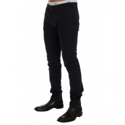 Pantaloni chino elasticizzati in cotone blu - IT54 - XXL