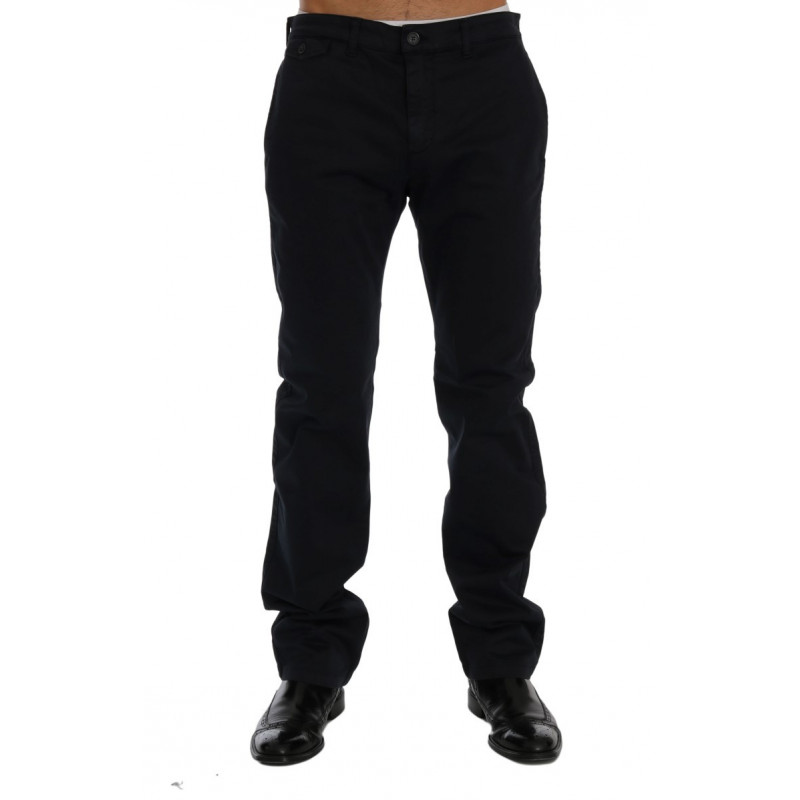 Pantaloni chino elasticizzati in cotone blu - IT48 - M