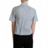 Camicia in cotone a pois bianco blu - IT40-S