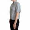 Camicia in cotone a pois bianco blu - IT44-L