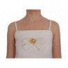 Abito a trapezio con spilla elasticizzata in lana bianca - IT36 - XS