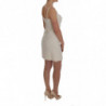 Abito a trapezio con spilla elasticizzata in lana bianca - IT46-XL