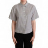 Camicia con colletto a pois neri Bianca - IT42-M