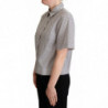 Camicia con colletto a pois neri Bianca - IT42-M