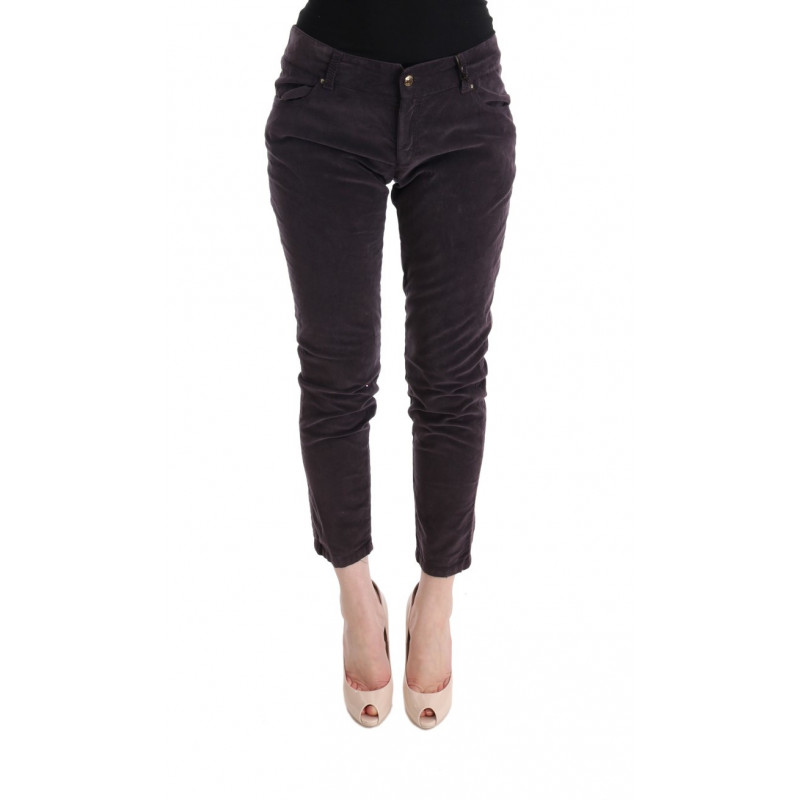 Pantaloni casual corti in cotone marrone - IT46-XL