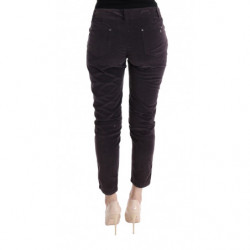 Pantaloni casual corti in cotone marrone - IT46-XL
