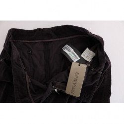 Pantaloni casual corti in cotone marrone - IT46-XL
