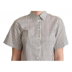 Camicia con colletto a righe bianche e nere - IT44-L