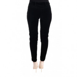 Pantaloni cropped in velluto misto viscosa nera - IT40-S