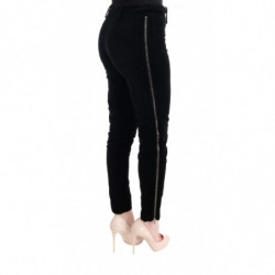 Pantaloni cropped in velluto misto viscosa nera - IT40-S