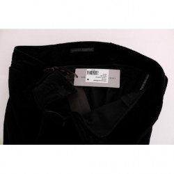 Pantaloni cropped in velluto misto viscosa nera - IT40-S