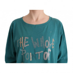 Maglione oversize in cotone verde - S