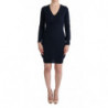 Abito a trapezio a maniche lunghe in lana blu - IT40-S
