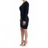 Abito a trapezio a maniche lunghe in lana blu - IT40-S