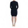 Abito a trapezio a maniche lunghe in lana blu - IT40-S