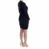 Abito a trapezio a maniche lunghe in lana blu - IT40-S