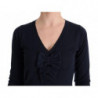 Abito a trapezio a maniche lunghe in lana blu - IT40-S